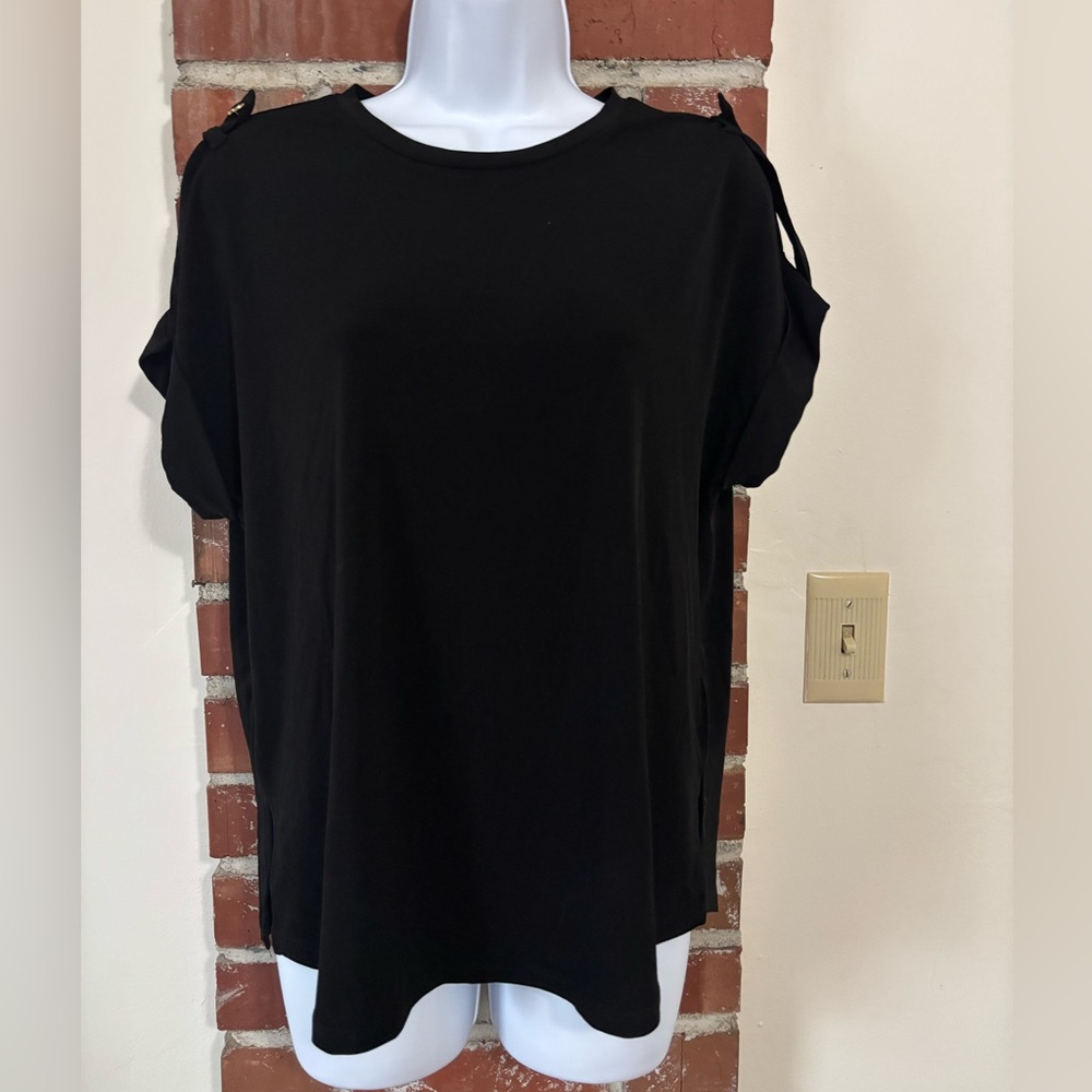 MICHAEL Michael Kors Black Blouse with Cutout Details